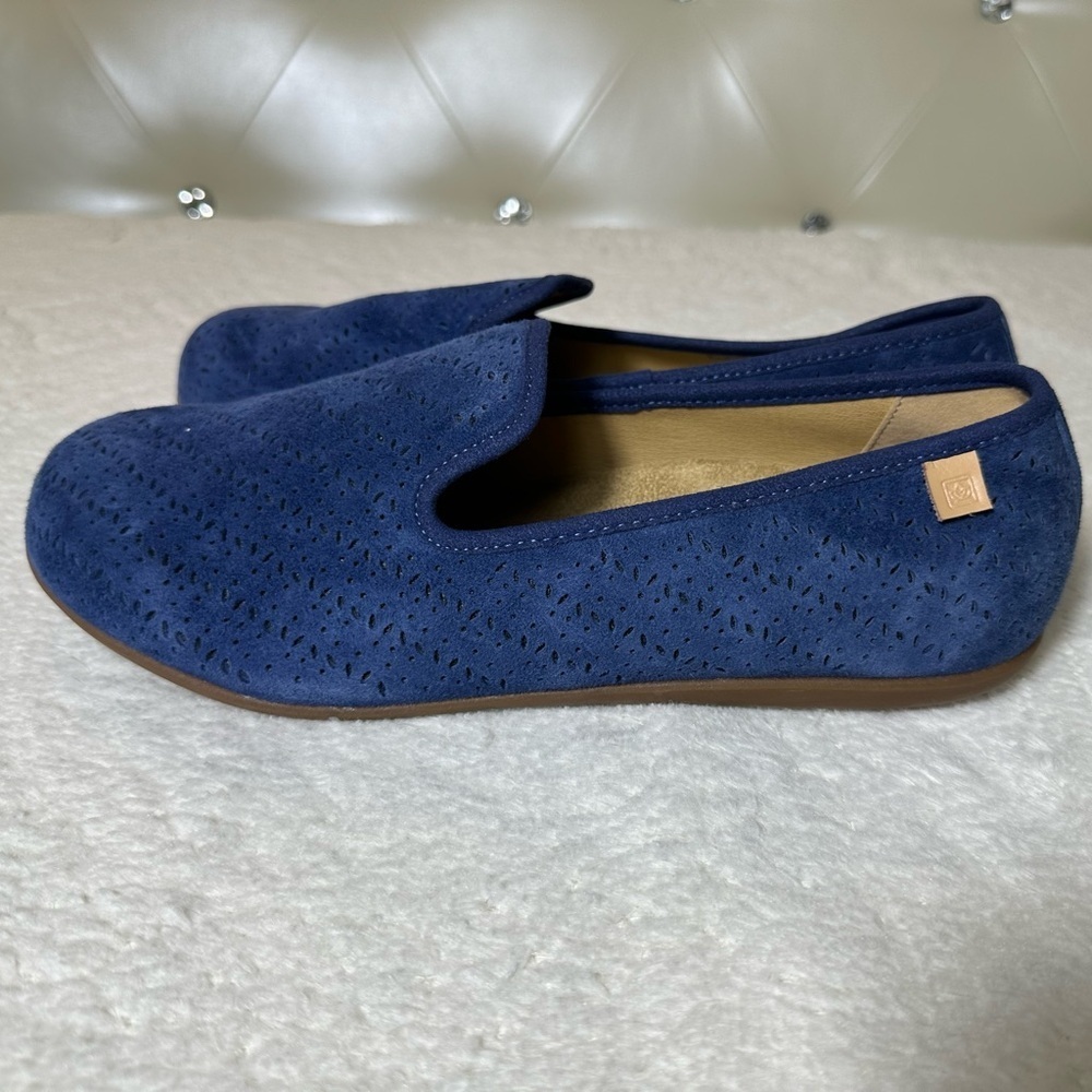 Spenco Women's Bailey Ballet Slip On Flat Loafer Shoes, Peacoat Size 11B